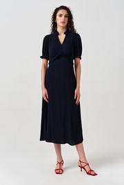 Jolene V-Neck Crepe Midi Dress