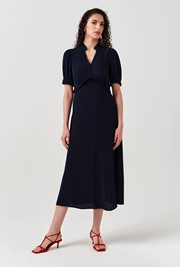 Jolene V-Neck Crepe Midi Dress