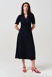 Jolene V-Neck Crepe Midi Dress