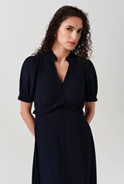 Jolene V-Neck Crepe Midi Dress