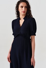 Jolene V-Neck Crepe Midi Dress