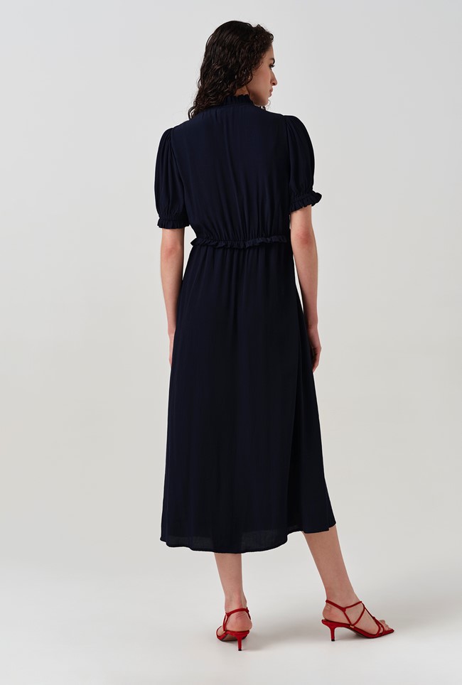 Jolene V-Neck Crepe Midi Dress