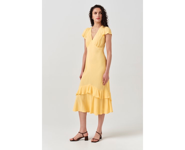 sachin and babi light blue dress Style Cheat Bandeau Dropped Waist Maxi Dress - Yellow main image 0
