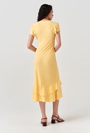 Corinne Frill Crepe Dress