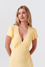 Corinne Frill Crepe Dress