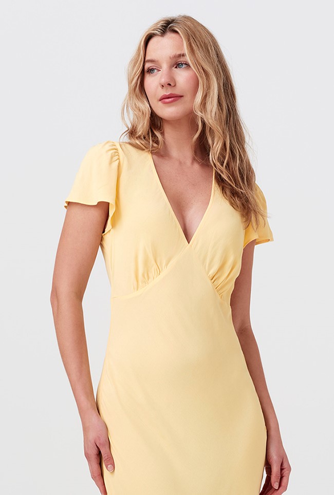 Corinne Frill Crepe Dress