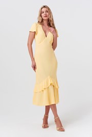 Corinne Frill Crepe Dress