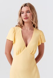 Corinne Frill Crepe Dress