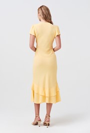 Corinne Frill Crepe Dress