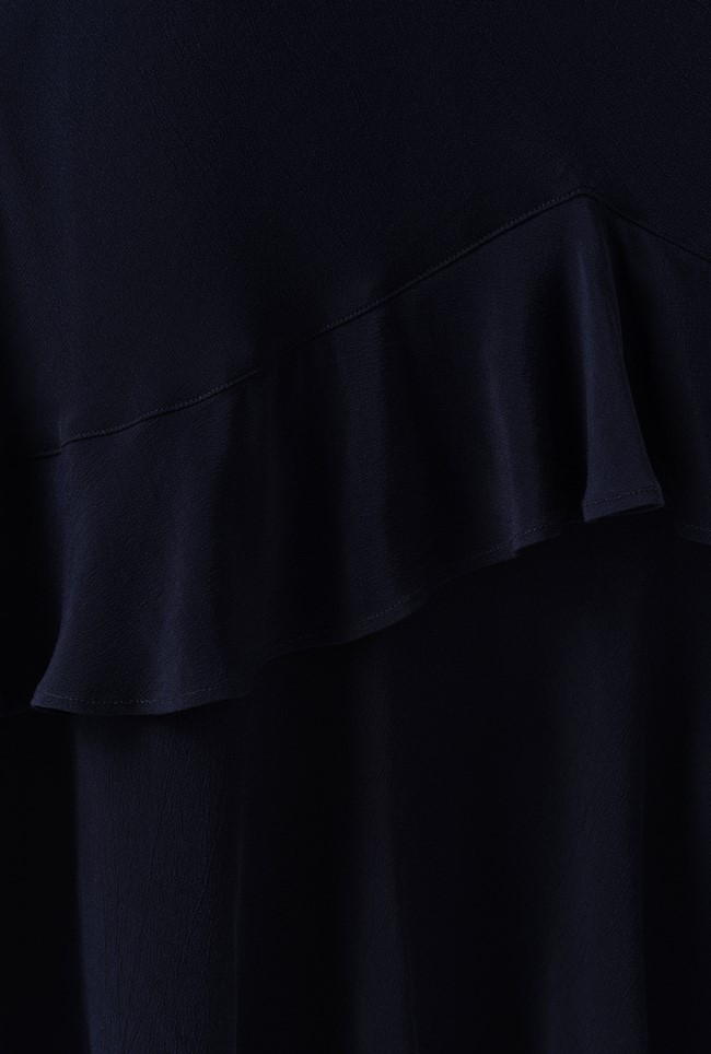 Corinne Frill Crepe Dress