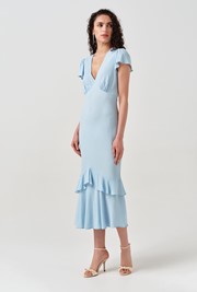 Corinne Frill Crepe Dress