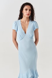 Corinne Frill Crepe Dress