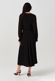Naomi Long Sleeve Frill Midi Dress