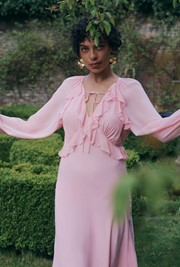 Naomi Long Sleeve Frill Midi Dress