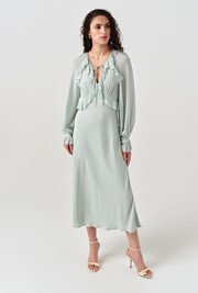 Naomi Long Sleeve Frill Midi Dress