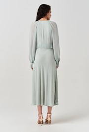 Naomi Long Sleeve Frill Midi Dress