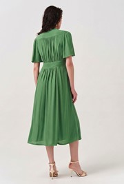 Rosalie Angel Sleeve Crepe Midi Dress