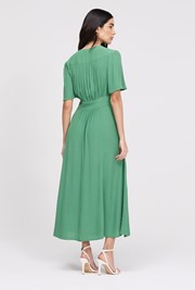 Rosalie Angel Sleeve Crepe Midi Dress