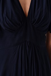 Rosalie Angel Sleeve Crepe Midi Dress