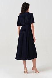 Rosalie Angel Sleeve Crepe Midi Dress