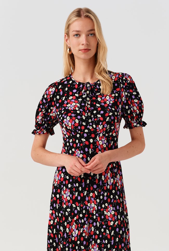 Clarissa Floral Crepe Dress