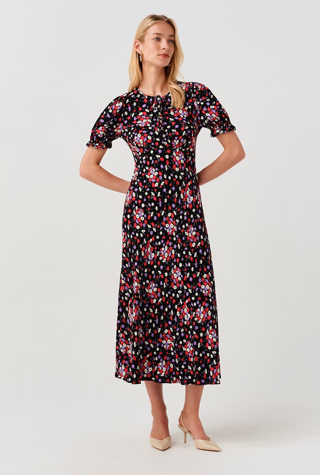 Clarissa Floral Crepe Dress
