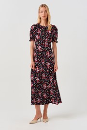 Clarissa Floral Crepe Dress