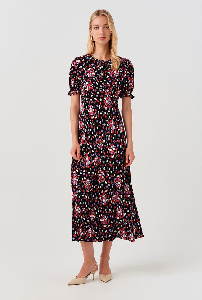 Clarissa Floral Crepe Dress