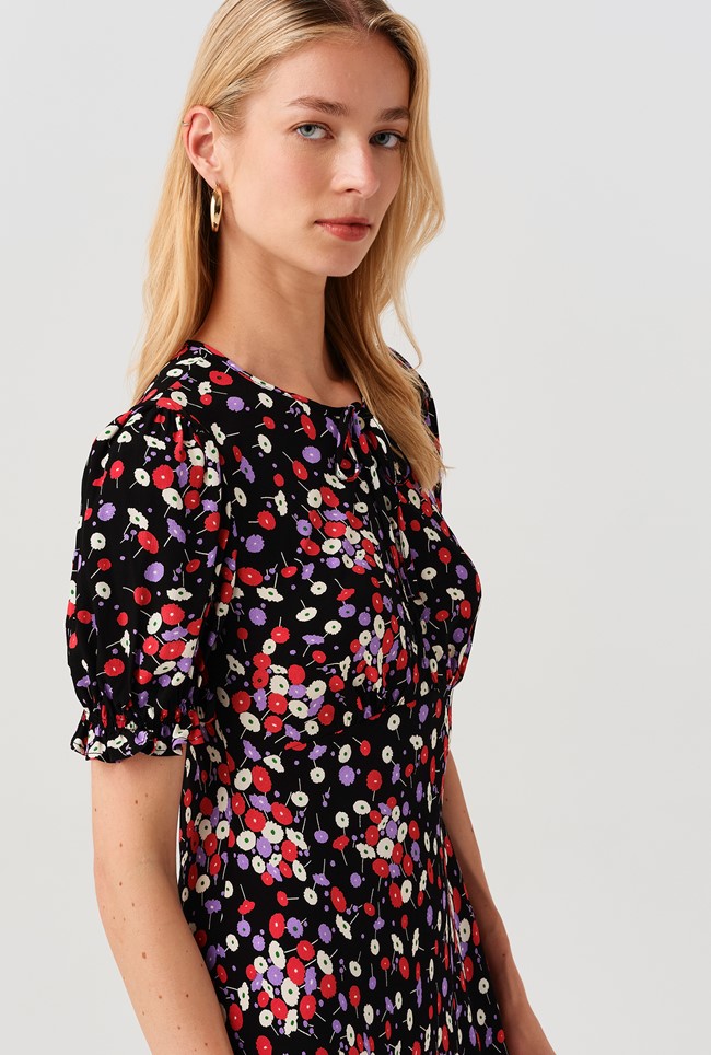 Clarissa Floral Crepe Dress