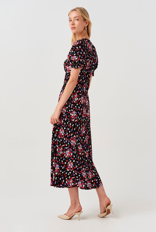 Clarissa Floral Crepe Dress