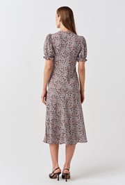 Clarissa Ditsy Tie Front Midi Dress
