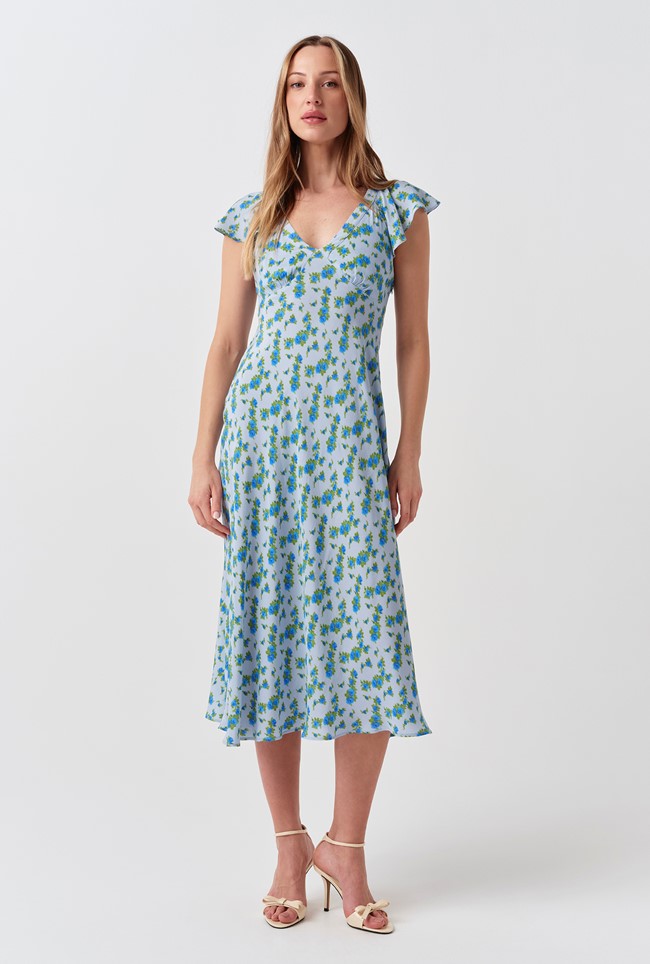 Maya Floral Crepe Midi Dress