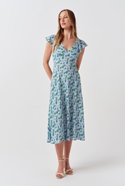 Maya Floral Crepe Midi Dress