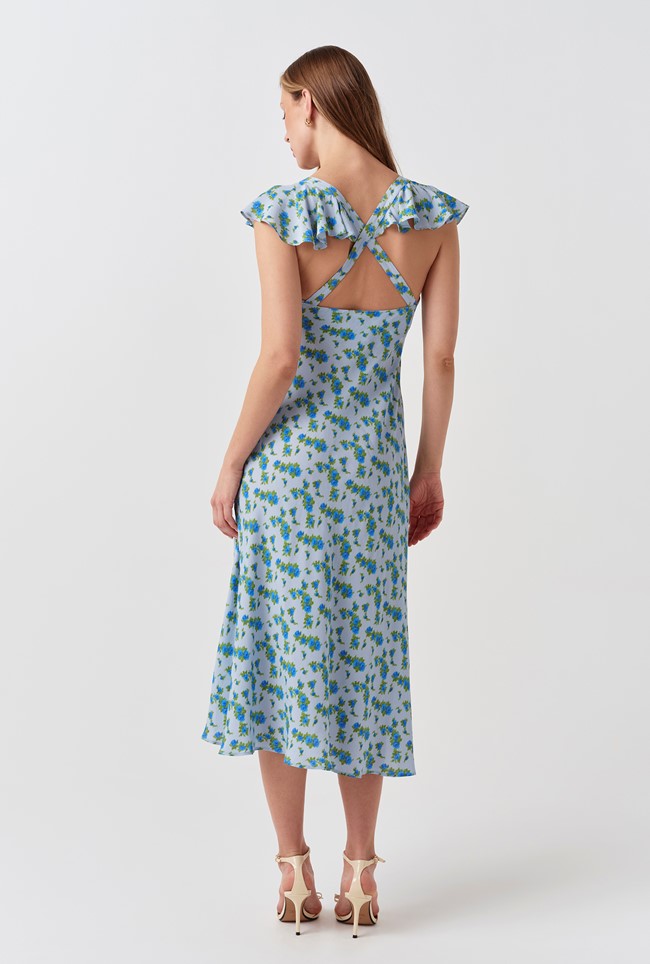 Maya Floral Crepe Midi Dress