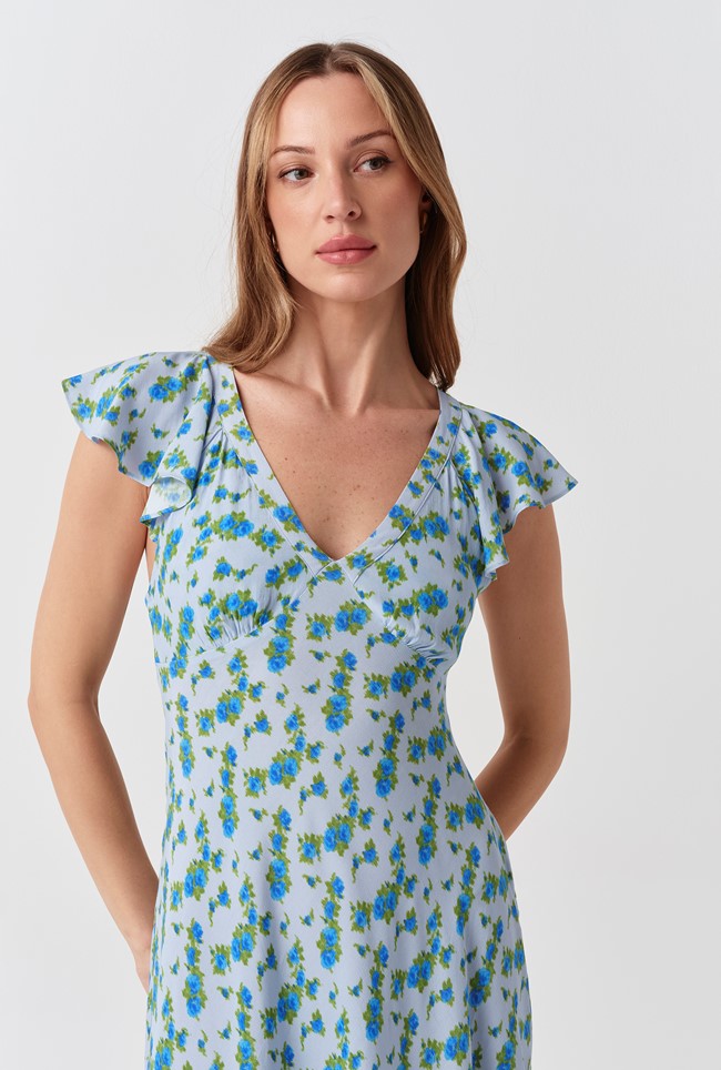 Maya Floral Crepe Midi Dress