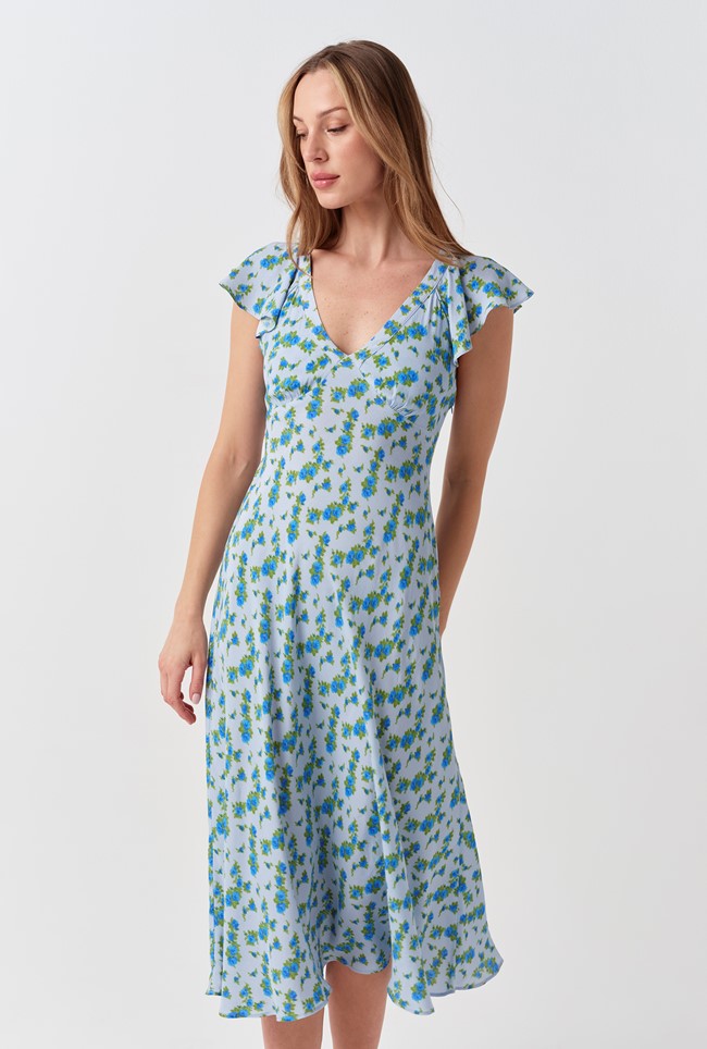 Maya Floral Crepe Midi Dress