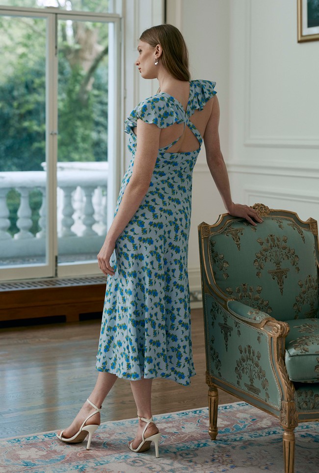 Maya Floral Crepe Midi Dress