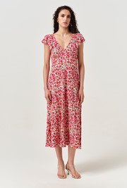Maya Floral Crepe Midi Dress