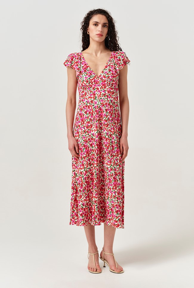 Maya Floral Crepe Midi Dress