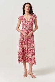 Maya Floral Crepe Midi Dress