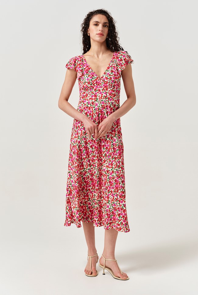 Maya Floral Crepe Midi Dress