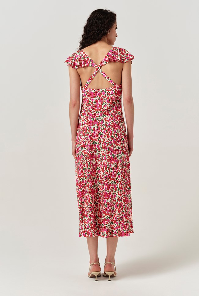 Maya Floral Crepe Midi Dress