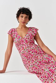 Maya Floral Crepe Midi Dress
