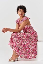 Maya Floral Crepe Midi Dress