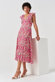 Maya Floral Crepe Midi Dress