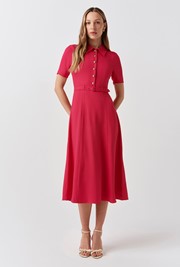 Amanda Collared Crepe Midi Dress