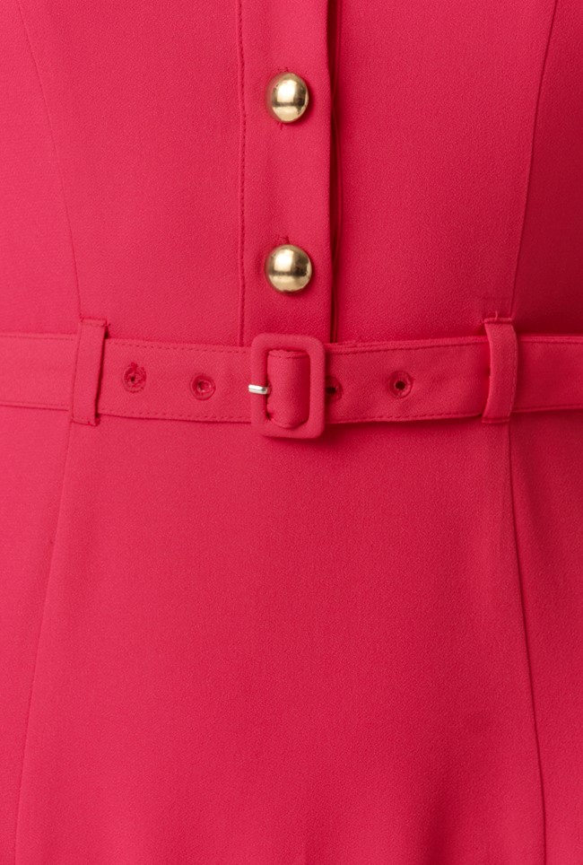 Amanda Collared Crepe Midi Dress