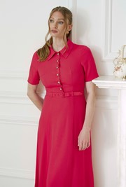 Amanda Collared Crepe Midi Dress