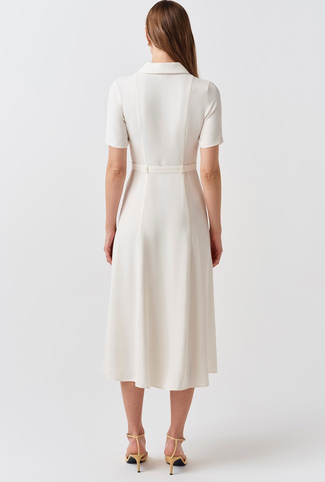 Amanda Collared Crepe Midi Dress