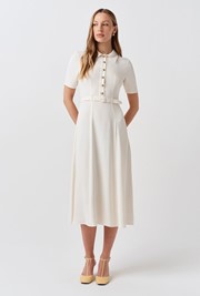 Amanda Collared Crepe Midi Dress